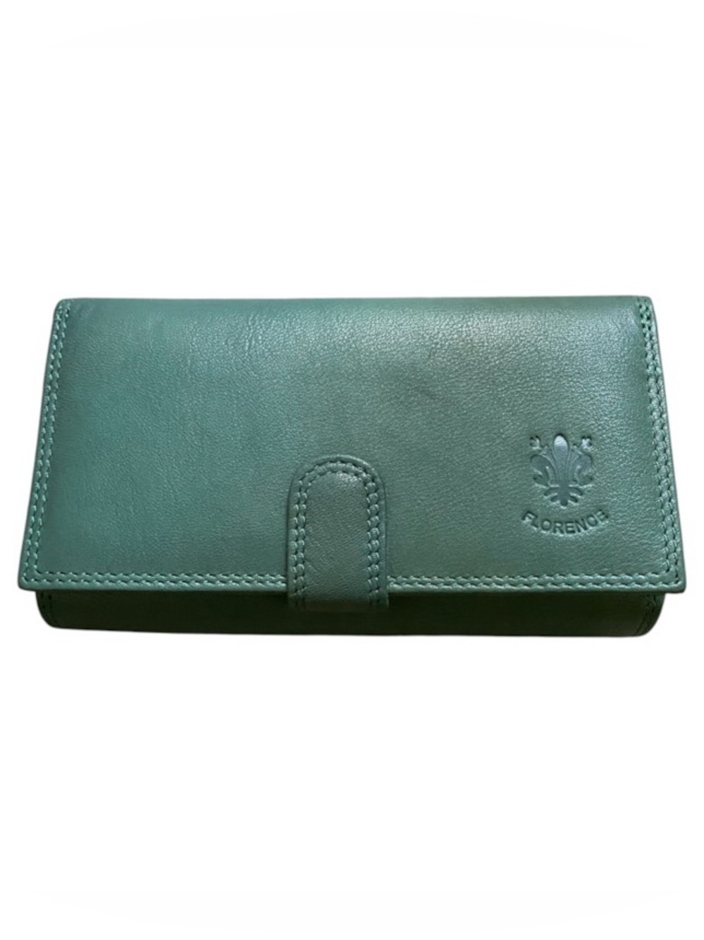 Florence women’s genuine leather green double snap wallet